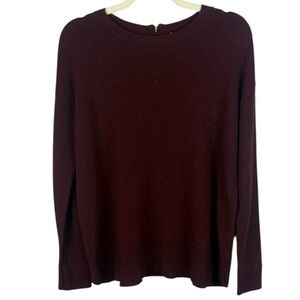 H&M Conscious Maroon Wool Blend Long Sleeve Small Sweater With Back Zipper
